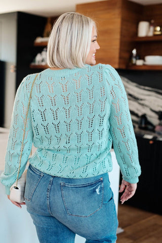 Hole In One Sheer Pointelle Knit Sweater - 1985 the VAULT Boutique