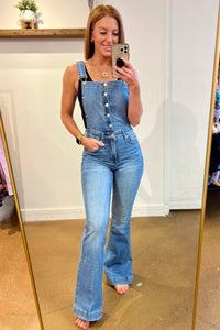 Izzy Control Top Retro Flare Overalls - 1985 the VAULT Boutique