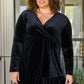 Jentsyn Velvet V-Neck Dress in Black - 1985 the VAULT Boutique