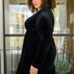 Jentsyn Velvet V-Neck Dress in Black - 1985 the VAULT Boutique