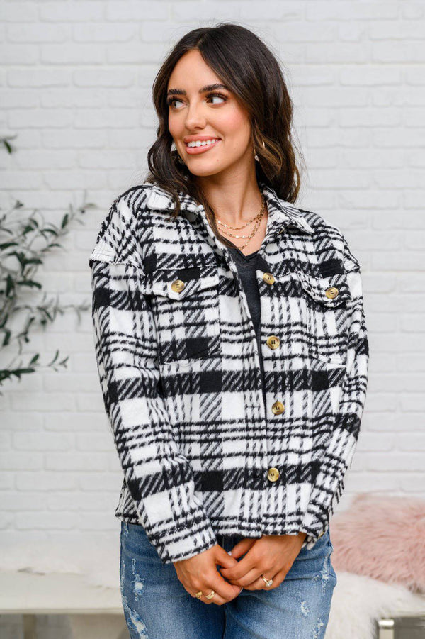 Kate Plaid Jacket in Black & White - 1985 the VAULT Boutique