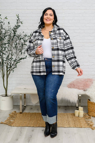 Kate Plaid Jacket in Black & White - 1985 the VAULT Boutique