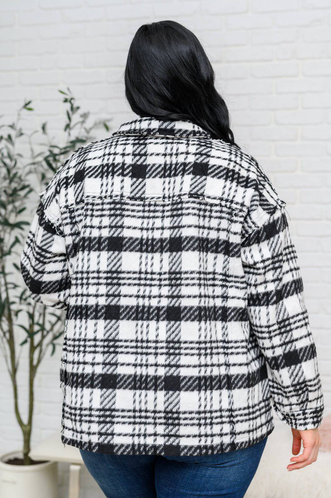 Kate Plaid Jacket in Black & White - 1985 the VAULT Boutique