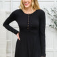 Long Sleeve Button Down Dress In Black - 1985 the VAULT Boutique