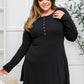 Long Sleeve Button Down Dress In Black - 1985 the VAULT Boutique