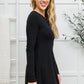 Long Sleeve Button Down Dress In Black - 1985 the VAULT Boutique
