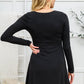 Long Sleeve Button Down Dress In Black - 1985 the VAULT Boutique