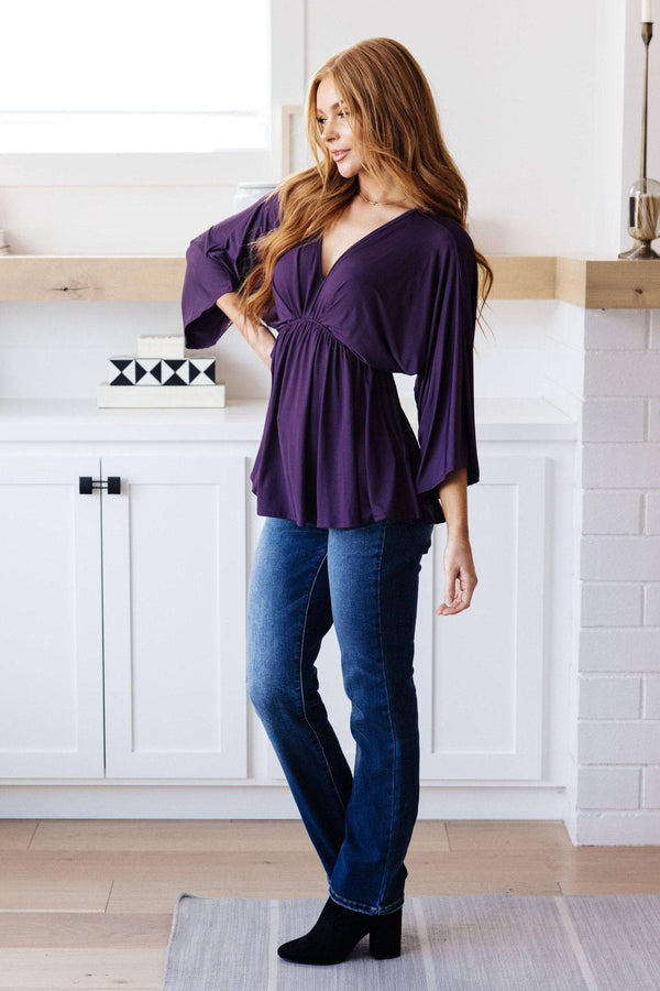 Love On The Line V-Neck Peplum Blouse - 1985 the VAULT Boutique