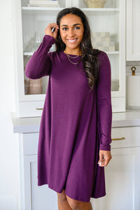 Most Reliable Long Sleeve Knit Dress In Plum - 1985 the VAULT Boutique