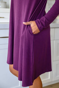 Most Reliable Long Sleeve Knit Dress In Plum - 1985 the VAULT Boutique