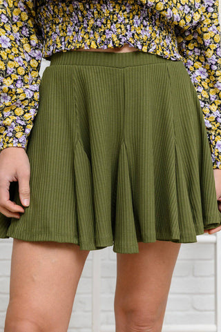 November Romance Skort in Olive - 1985 the VAULT Boutique