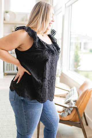 Parisian Stroll Lace Blouse in Black - 1985 the VAULT Boutique