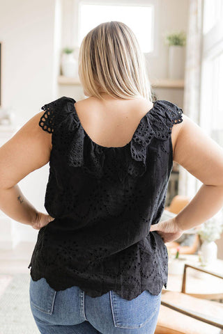 Parisian Stroll Lace Blouse in Black - 1985 the VAULT Boutique