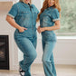 Sylvia Short Sleeve Denim Jumpsuit - 1985 the VAULT Boutique