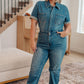Sylvia Short Sleeve Denim Jumpsuit - 1985 the VAULT Boutique
