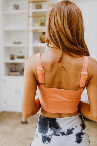 Tell Me More Crop Tank In Coral - 1985 the VAULT Boutique