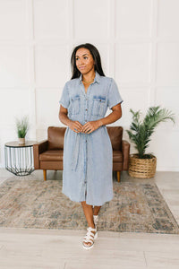 Wait For It Denim Shirtdress - 1985 the VAULT Boutique