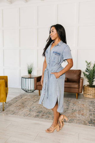 Wait For It Denim Shirtdress - 1985 the VAULT Boutique