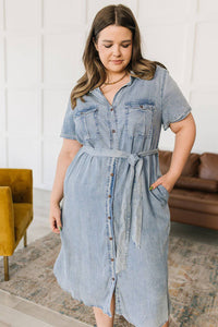 Wait For It Denim Shirtdress - 1985 the VAULT Boutique