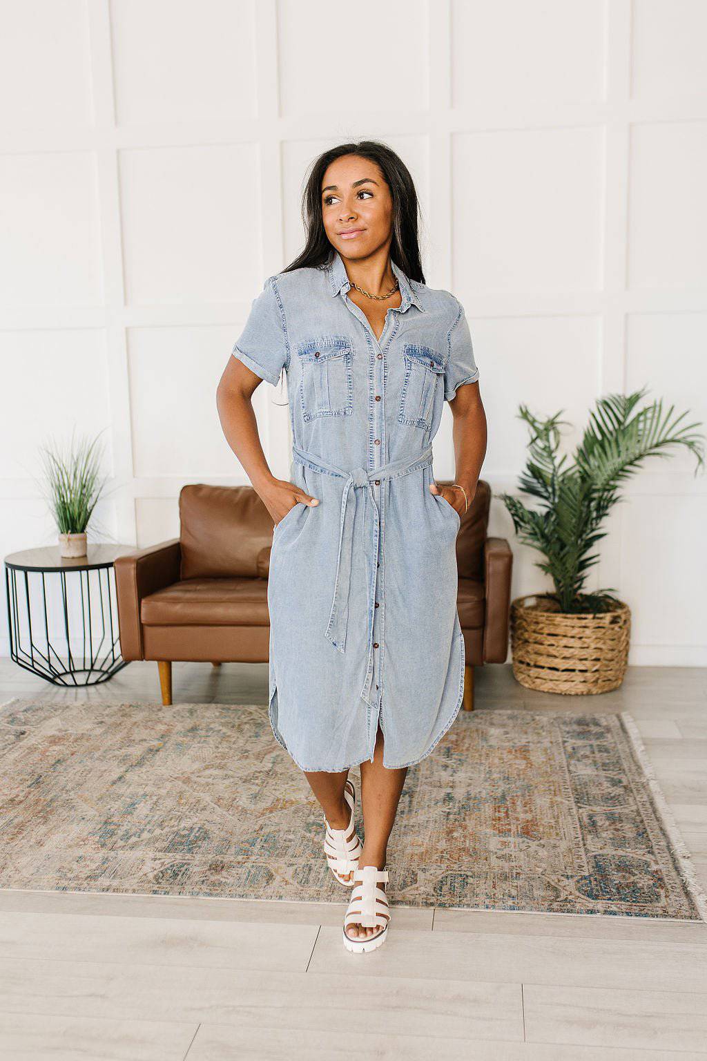 Wait For It Denim Shirtdress - 1985 the VAULT Boutique