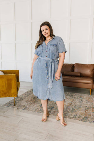 Wait For It Denim Shirtdress - 1985 the VAULT Boutique