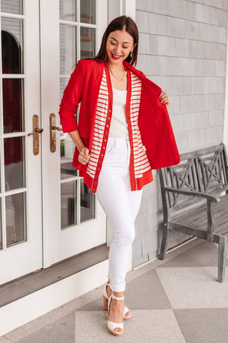 Have You Heard Cardigan in Red - 1985 the VAULT Boutique