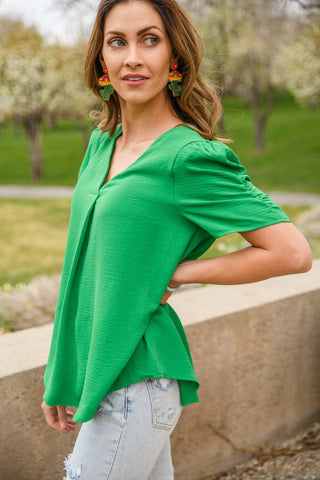 Let's Meet Up Green Blouse - 1985 the VAULT Boutique