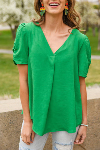 Let's Meet Up Green Blouse - 1985 the VAULT Boutique