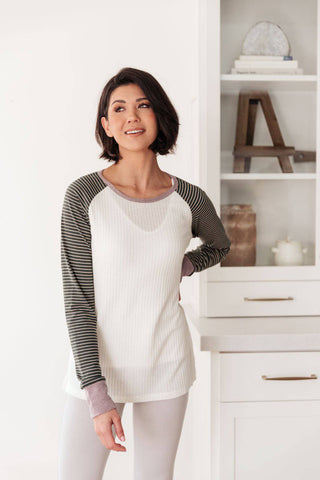 Suave Stripes Raglan Top - 1985 the VAULT Boutique