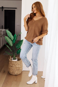 Wonder Why V - Neck Short Sleeve Sweater - Happily Ever Atchison Shop Co.