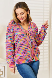 Woven Right V - Neck Long Sleeve Cardigan - Happily Ever Atchison Shop Co.