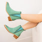 Wylie Suede Ankle Boot in Teal