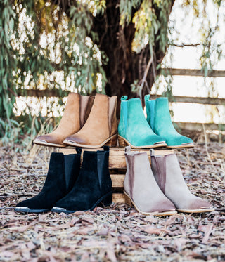 Wylie Suede Ankle Boot in Tan - 1985 the VAULT Boutique